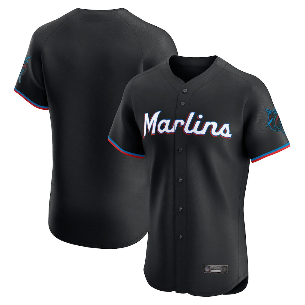 Odoa M.Marlins Blank Player Black Vapor Home Limited Elite Stitched Jerseys