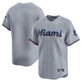 Odoa M.Marlins Blank Player Gray Home Limited Stitched Jerseys