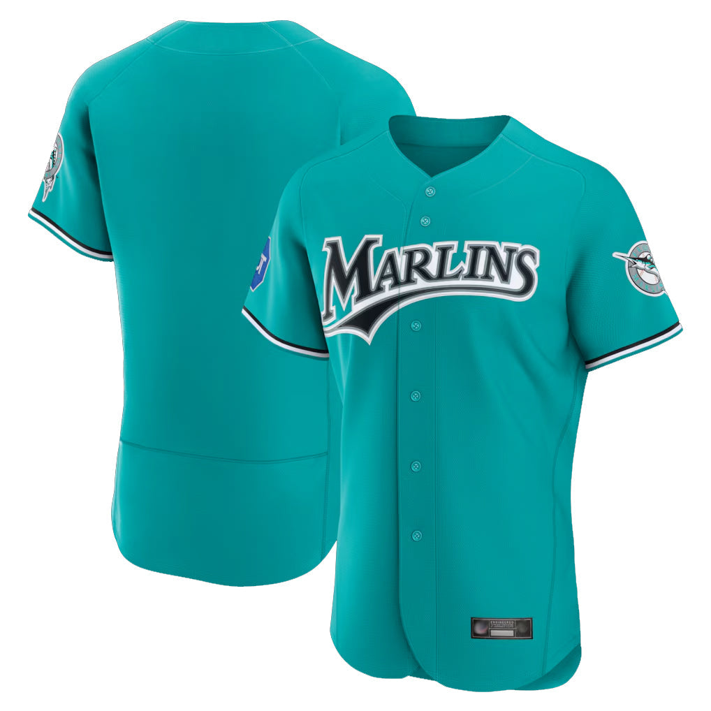 Odoa M.Marlins Blank Player Teal Mitchell & Ness Cooperstown Collection Limited Elite Stitched Jerseys