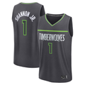 Odoa M.Timberwolves #1 Terrence Shannon Jr. Anthracite Fast Break Replica Stitched Jerseys - Statement Edition
