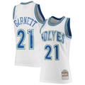 Odoa M.Timberwolves #21 Kevin Garnett Mitchell & Ness White 199596 Hardwood Classics Swingman Stitched Jerseys