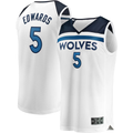 Odoa M.Timberwolves #5 Anthony Edwards White Fast Break Replica Player Stitched Jerseys - Association Edition