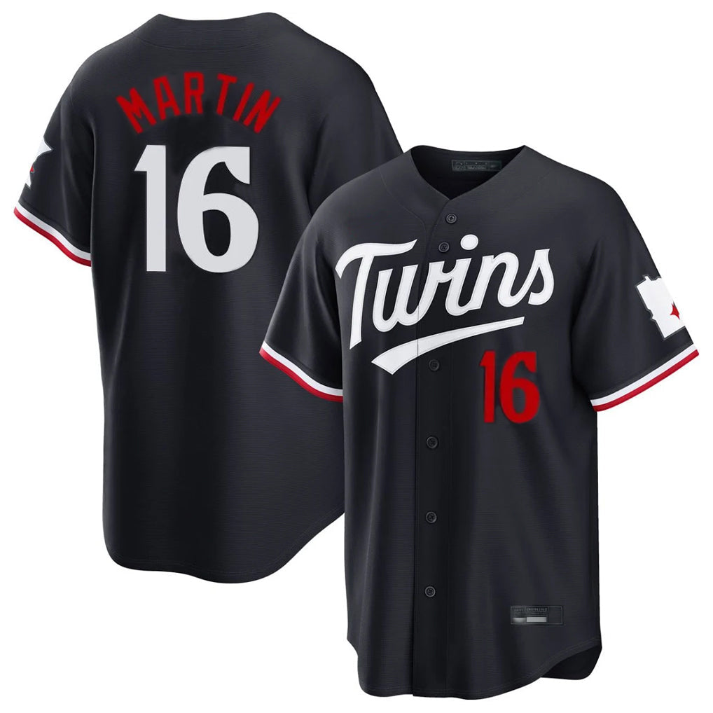 Odoa M.Twins #16 Austin Martin Player Navy Home Game Stitched Jerseys