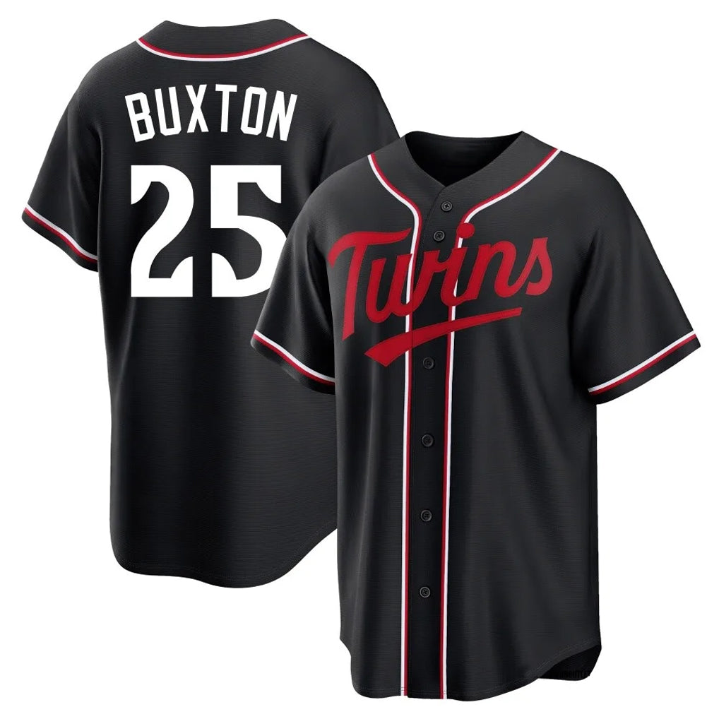 Odoa M.Twins #25 Byron Buxton Player Black Fashion Out Home Limited Stitched Jerseys