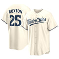 Odoa M.Twins #25 Byron Buxton Player Cream Game Limited Home Stitched Jerseys
