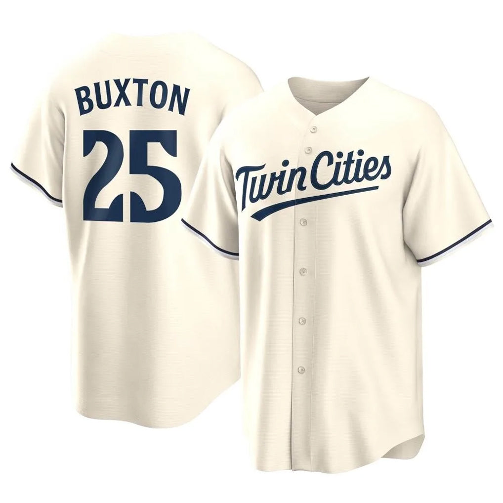Odoa M.Twins #25 Byron Buxton Player Cream Game Limited Home Stitched Jerseys