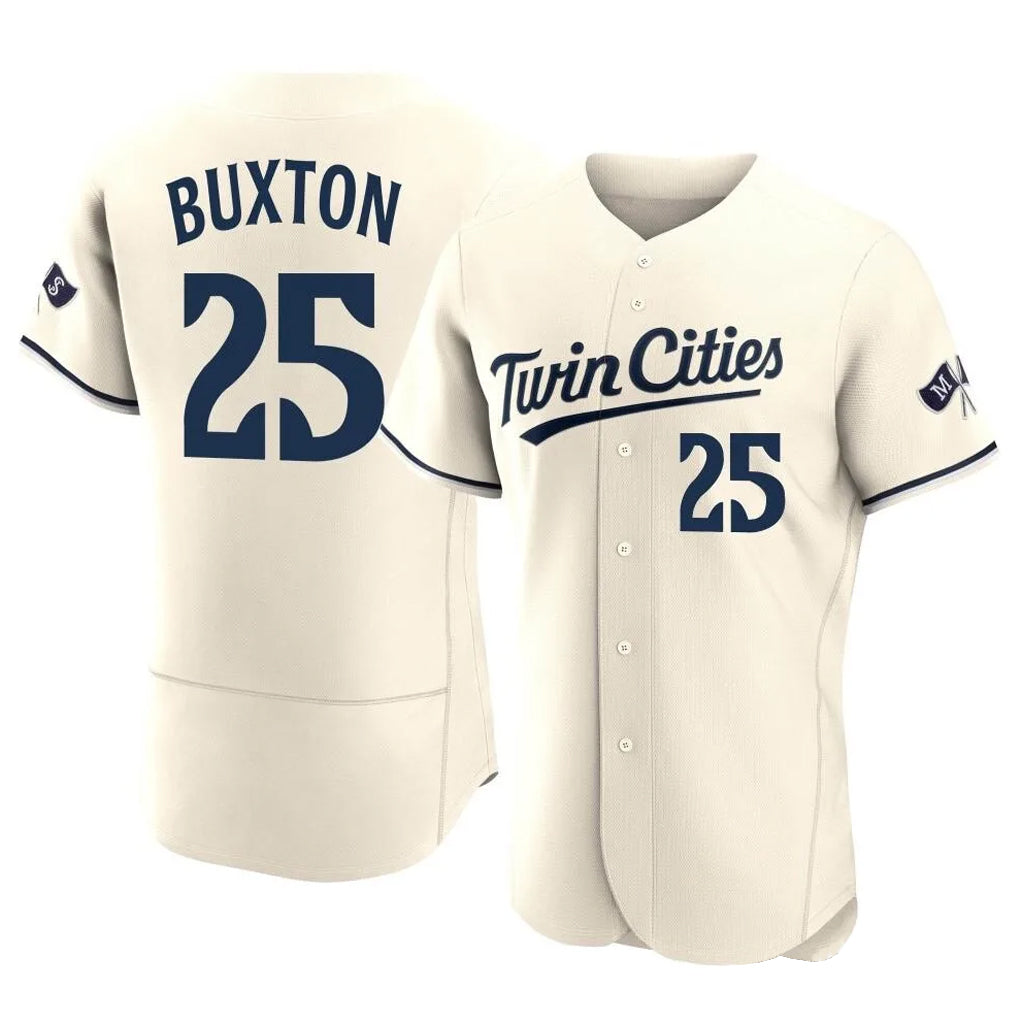 Odoa M.Twins #25 Byron Buxton Player Cream Home Limited Elite Stitched Jerseys