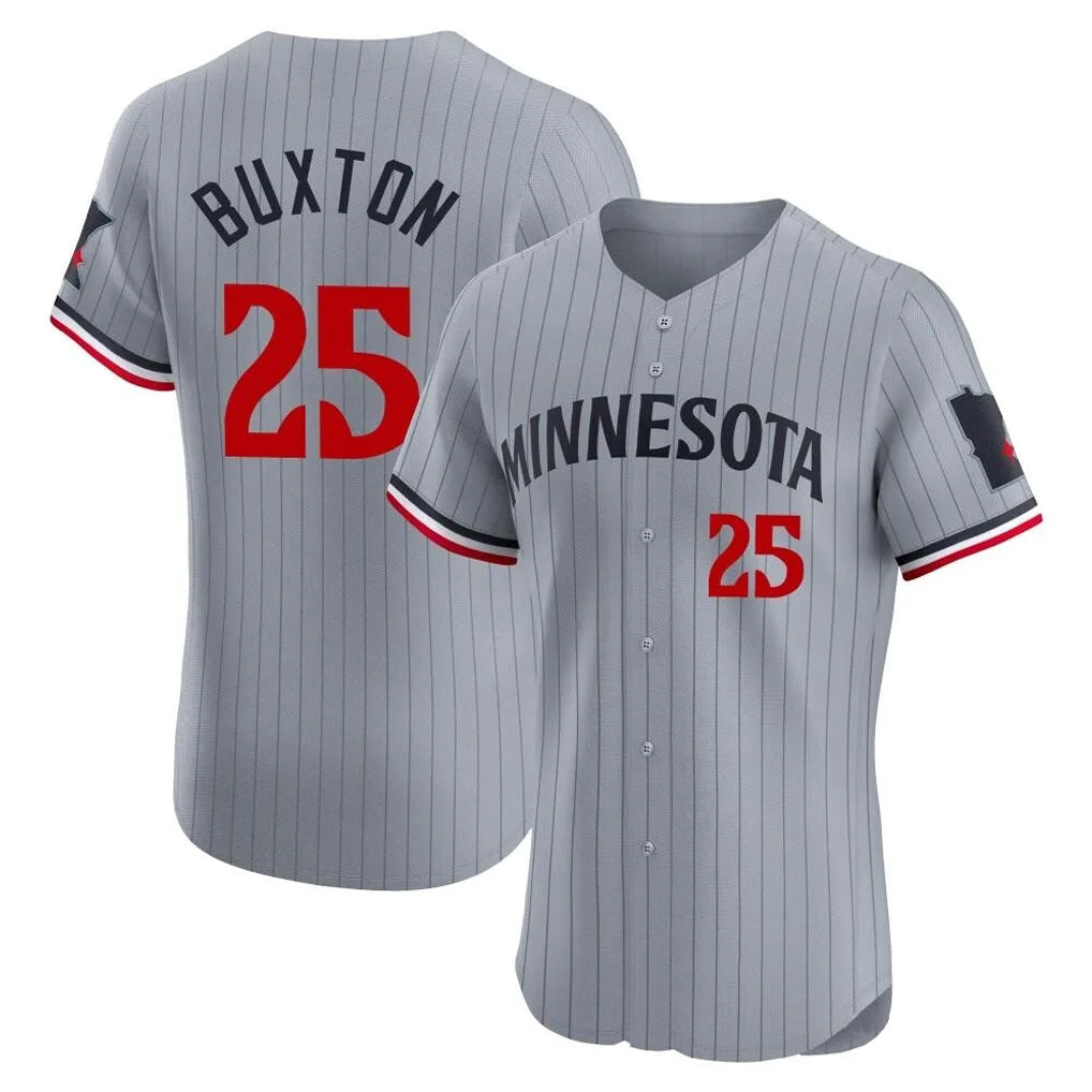 Odoa M.Twins #25 Byron Buxton Player Gray Home Limited Elite Stitched Jerseys