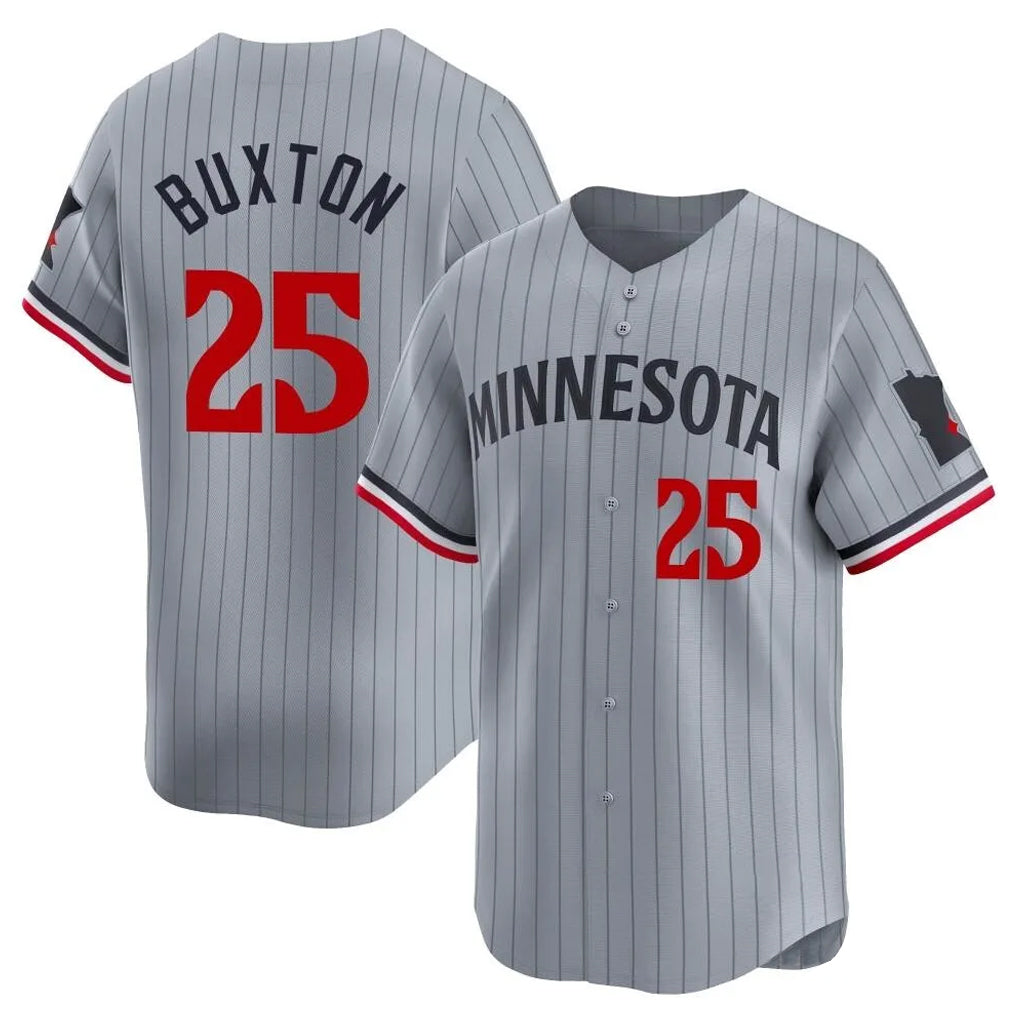 Odoa M.Twins #25 Byron Buxton Player Gray Home Limited Stitched Jerseys