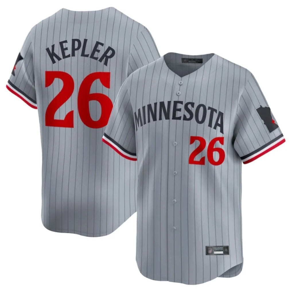 Odoa M.Twins #26 Max Kepler Player Gray Home Limited Stitched Jerseys