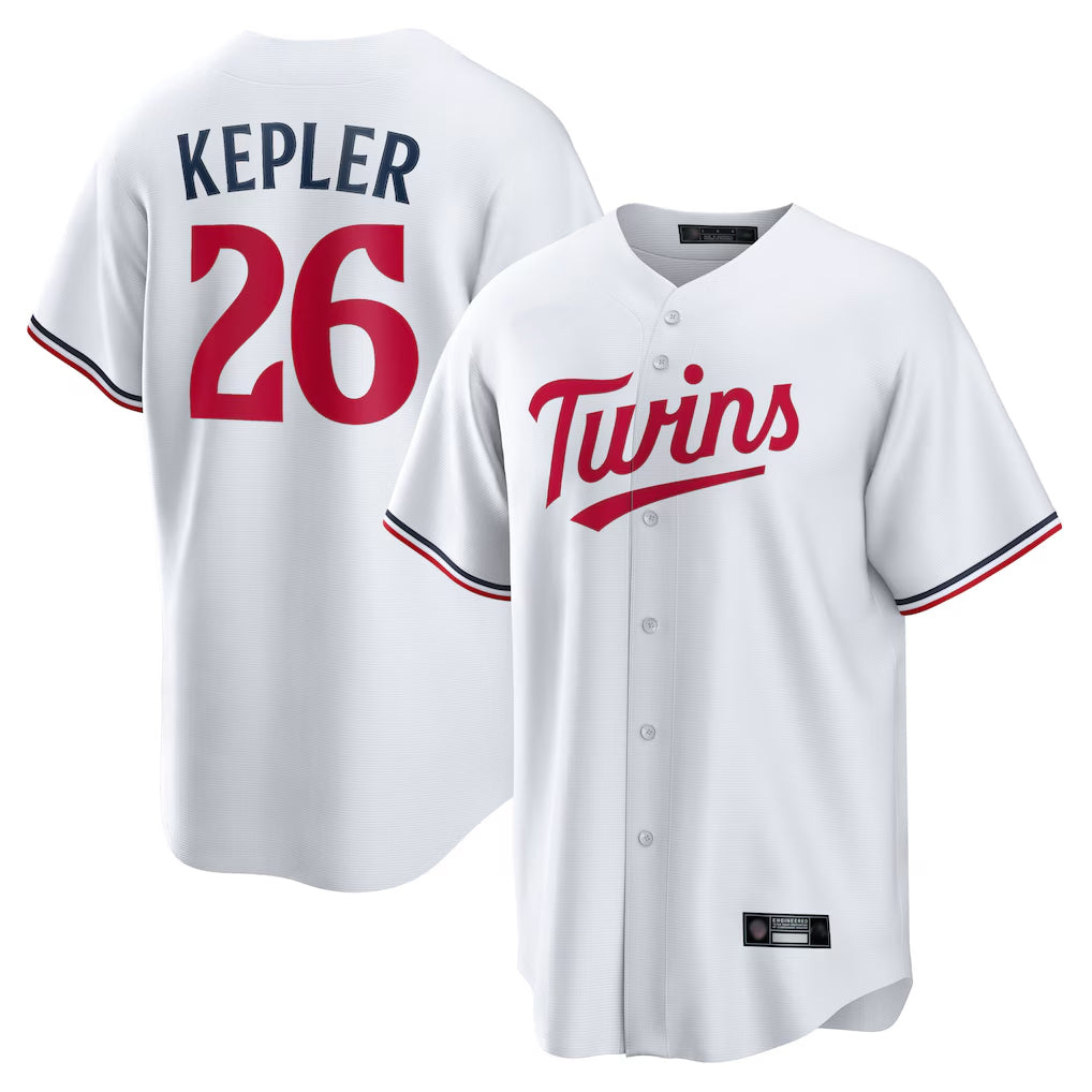 Odoa M.Twins #26 Max Kepler Player White Home Game Stitched Jerseys