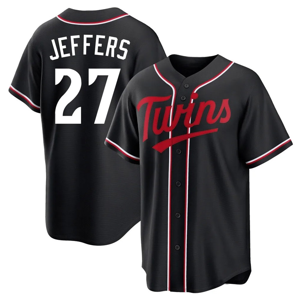Odoa M.Twins #27 Ryan Jeffers Player Black Fashion Out Home Limited Stitched Jerseys