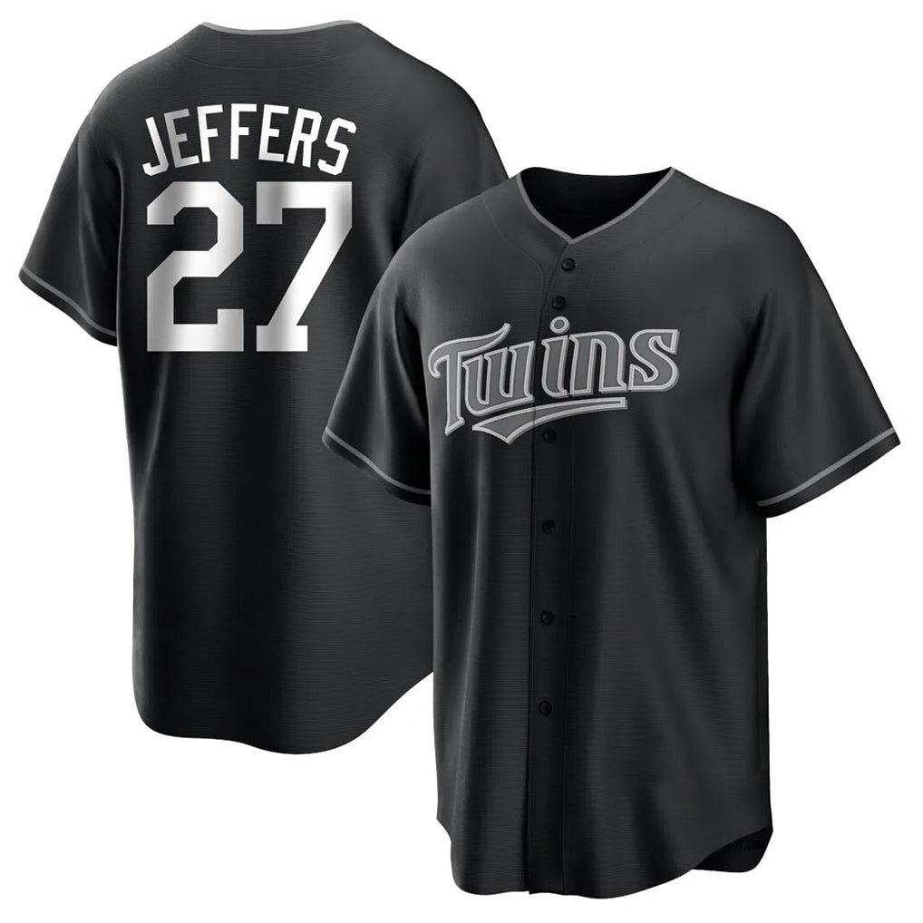 Odoa M.Twins #27 Ryan Jeffers Player Black Home Game Stitched Jerseys