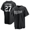 Odoa M.Twins #27 Ryan Jeffers Player Black Home Game Stitched Jerseys