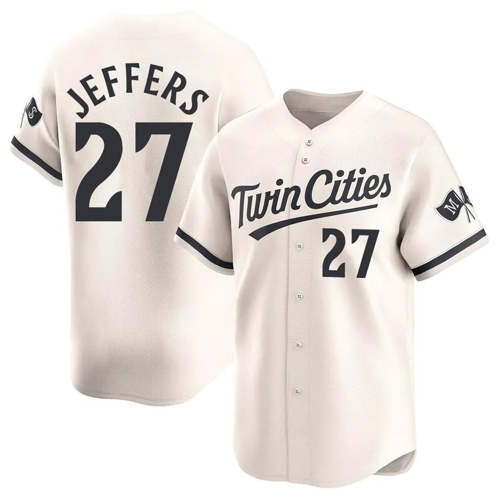 Odoa M.Twins #27 Ryan Jeffers Player Cream Home Limited Stitched Jerseys