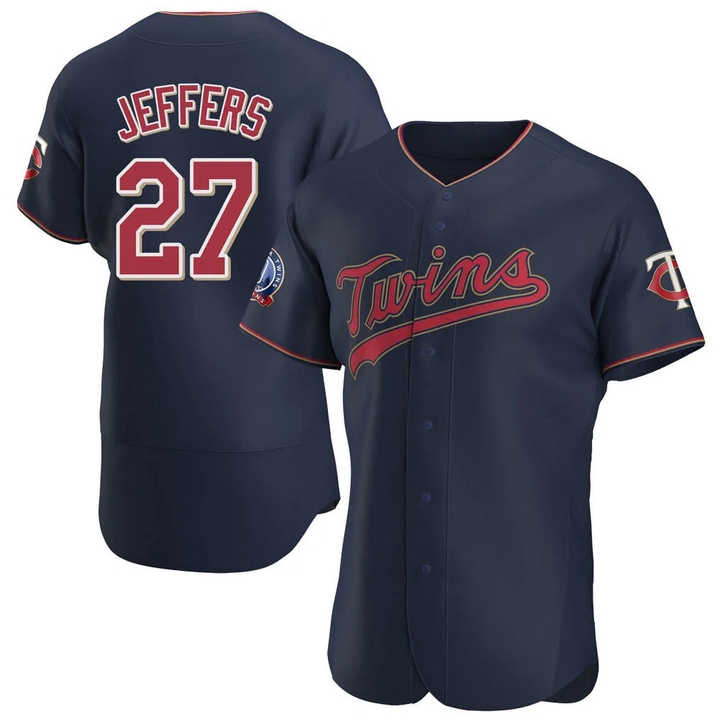 Odoa M.Twins #27 Ryan Jeffers Player Navy 60th Home Limited Elite Stitched Jerseys