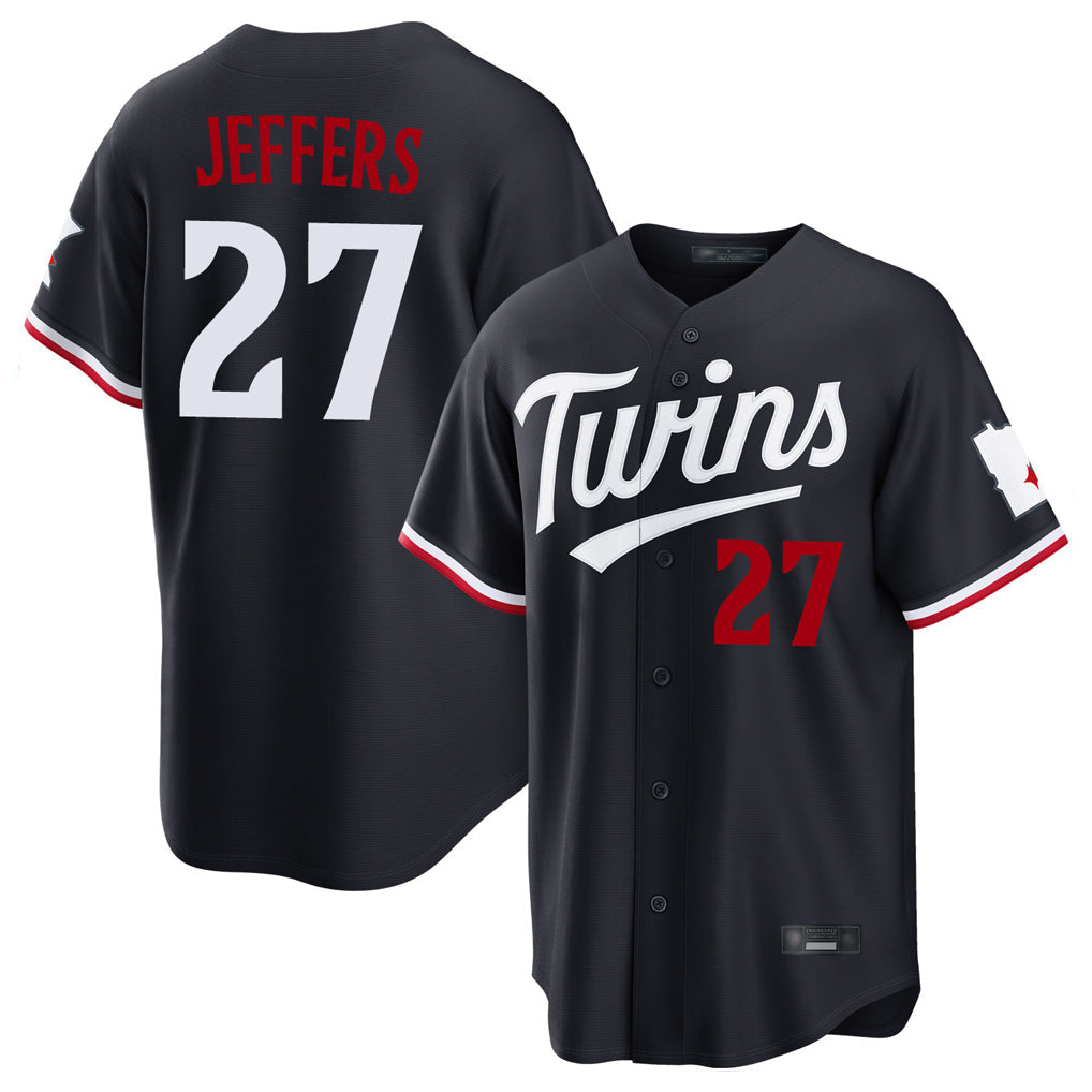 Odoa M.Twins #27 Ryan Jeffers Player Navy Home Game Stitched Jerseys