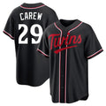 Odoa M.Twins #29 Rod Carew Player Black Fashion Out Home Limited Stitched Jerseys