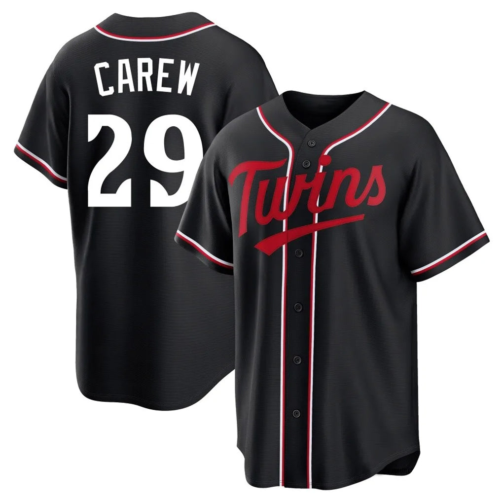 Odoa M.Twins #29 Rod Carew Player Black Fashion Out Home Limited Stitched Jerseys