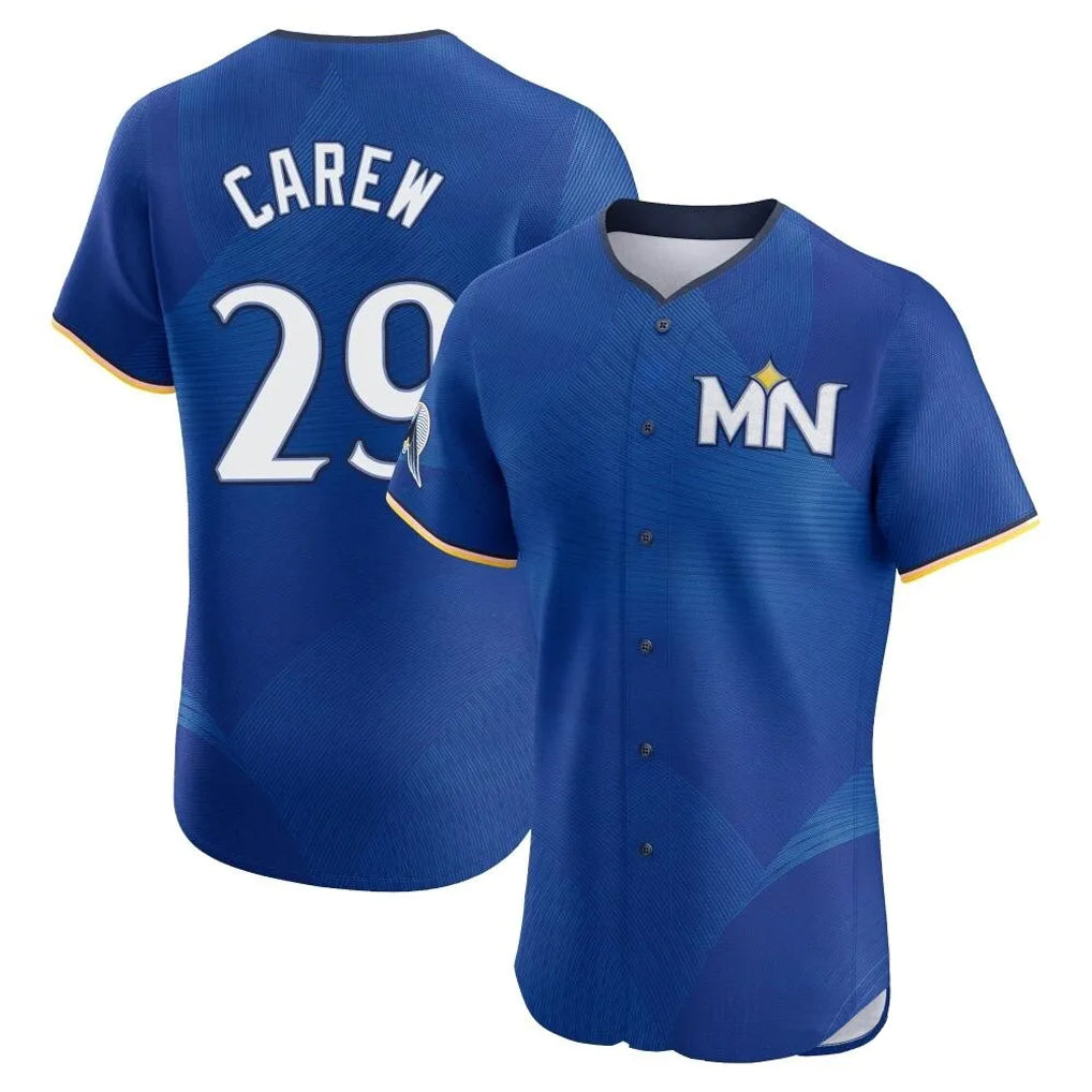 Odoa M.Twins #29 Rod Carew Player Royal City Connect Limited Elite Home Stitched Jerseys