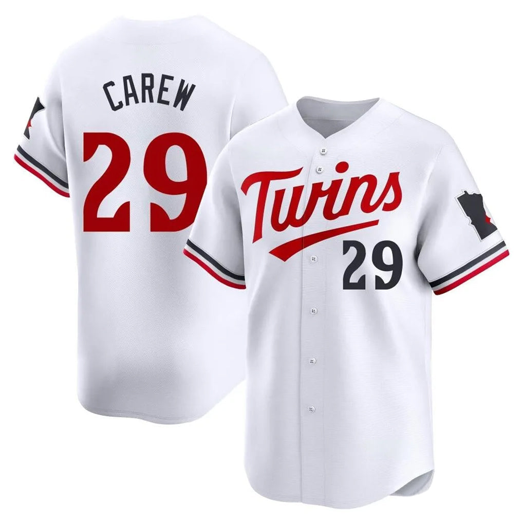 Odoa M.Twins #29 Rod Carew Player White Home Limited Stitched Jerseys