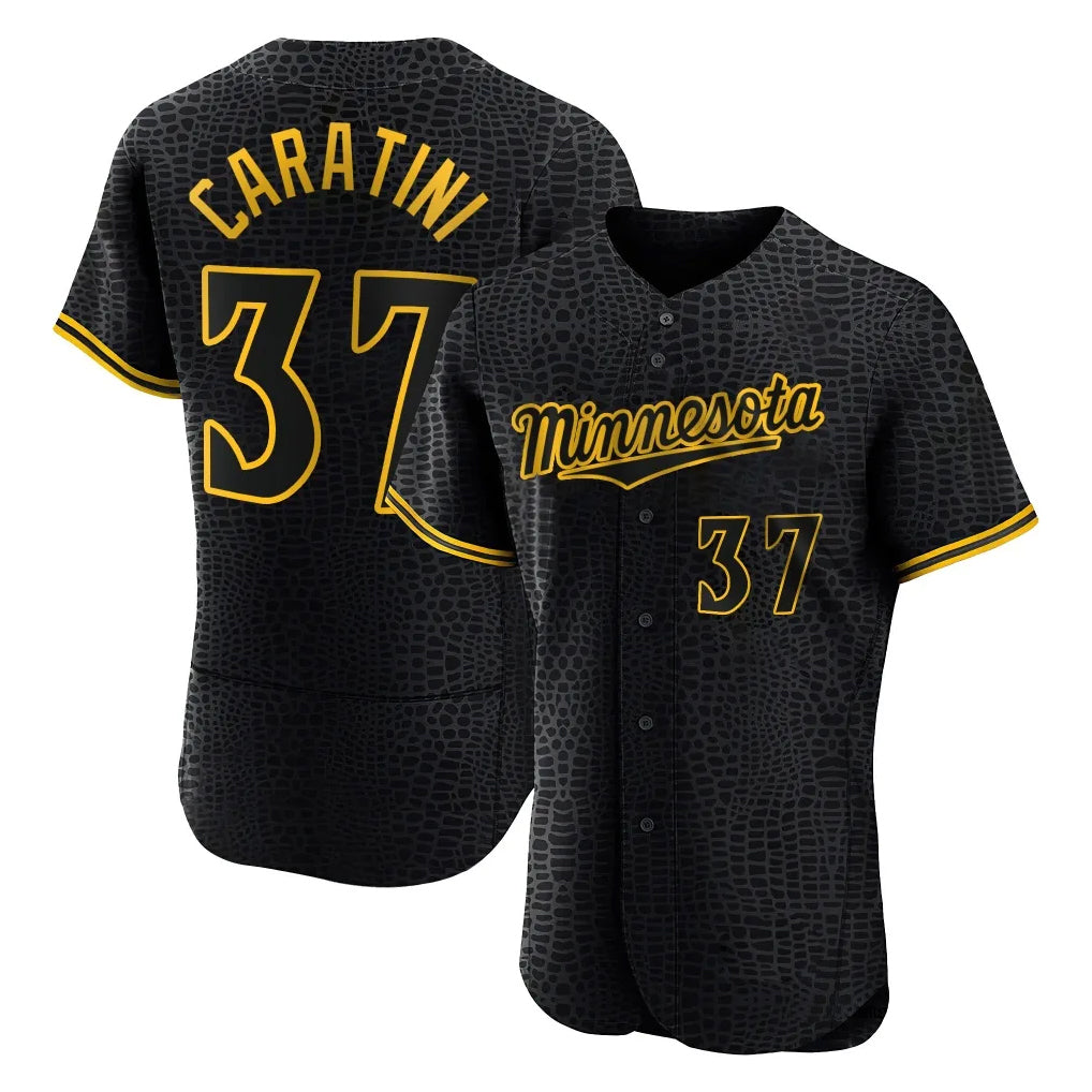 Odoa M.Twins #37 Victor Caratini Player Black Snake Skin City Home Limited Elite Stitched Jerseys
