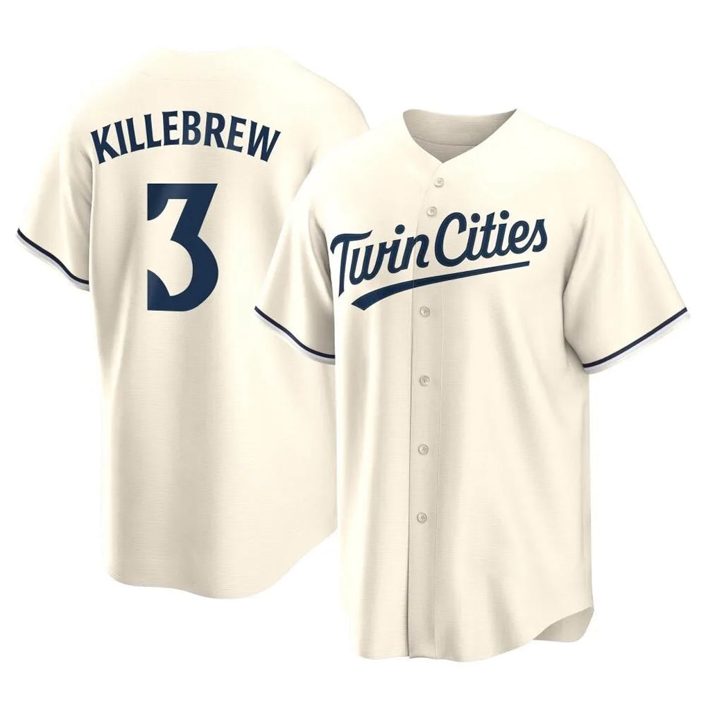 Odoa M.Twins #3 Harmon Killebrew Player Cream Game Limited Home Stitched Jerseys