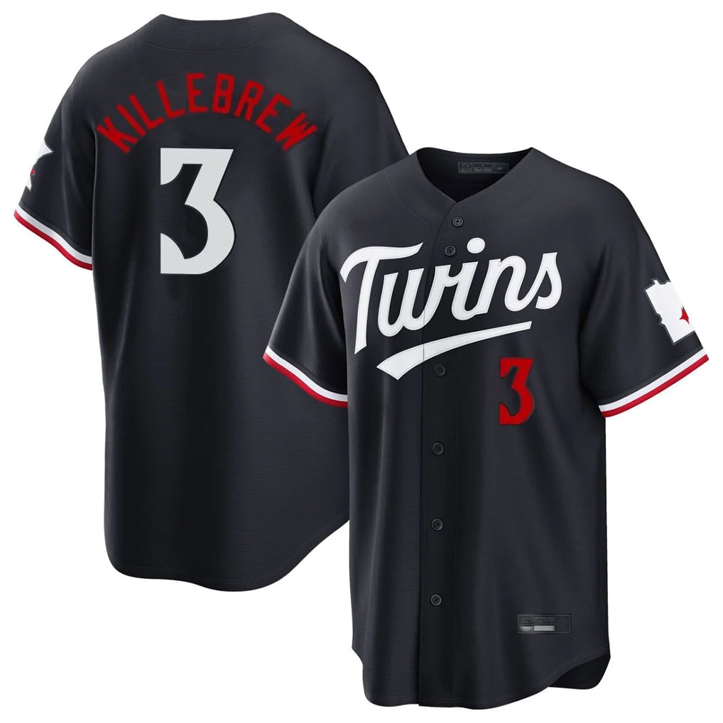 Odoa M.Twins #3 Harmon Killebrew Player Navy Home Game Stitched Jerseys