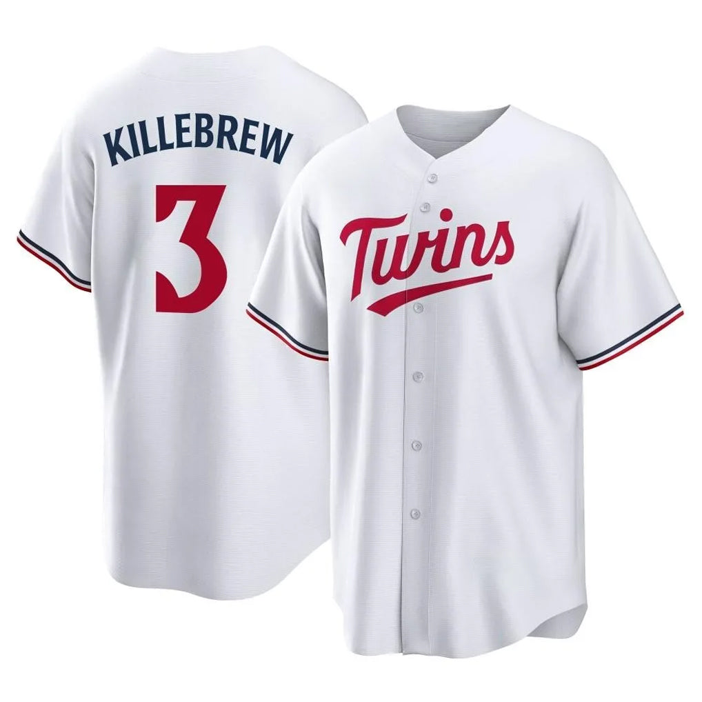 Odoa M.Twins #3 Harmon Killebrew Player White Home Game Stitched Jerseys
