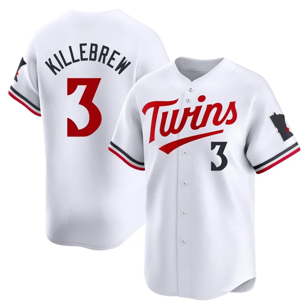 Odoa M.Twins #3 Harmon Killebrew Player White Home Limited Stitched Jerseys