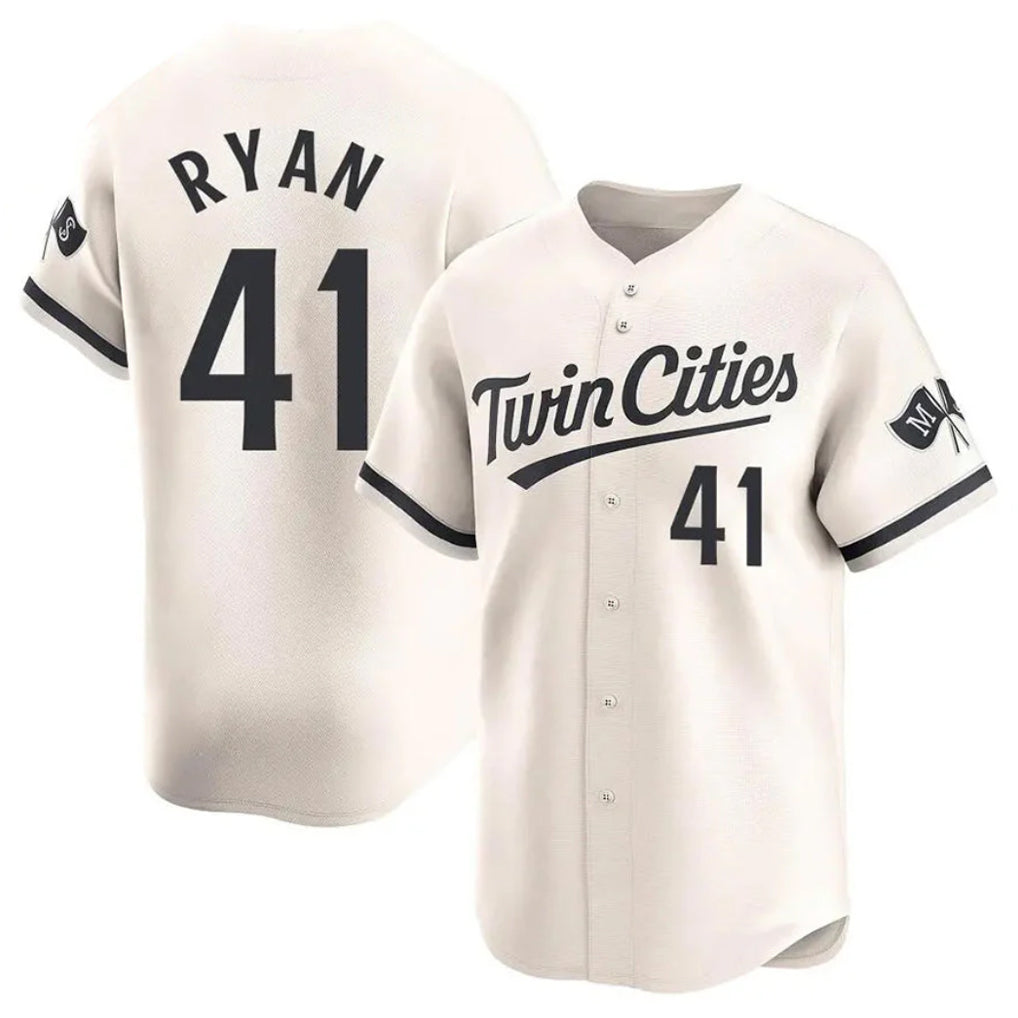 Odoa M.Twins #41 Joe Ryan Player Cream Home Limited Stitched Jerseys