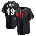 Odoa M.Twins #49 Pablo Lopez Player Black Fashion Out Home Limited Stitched Jerseys