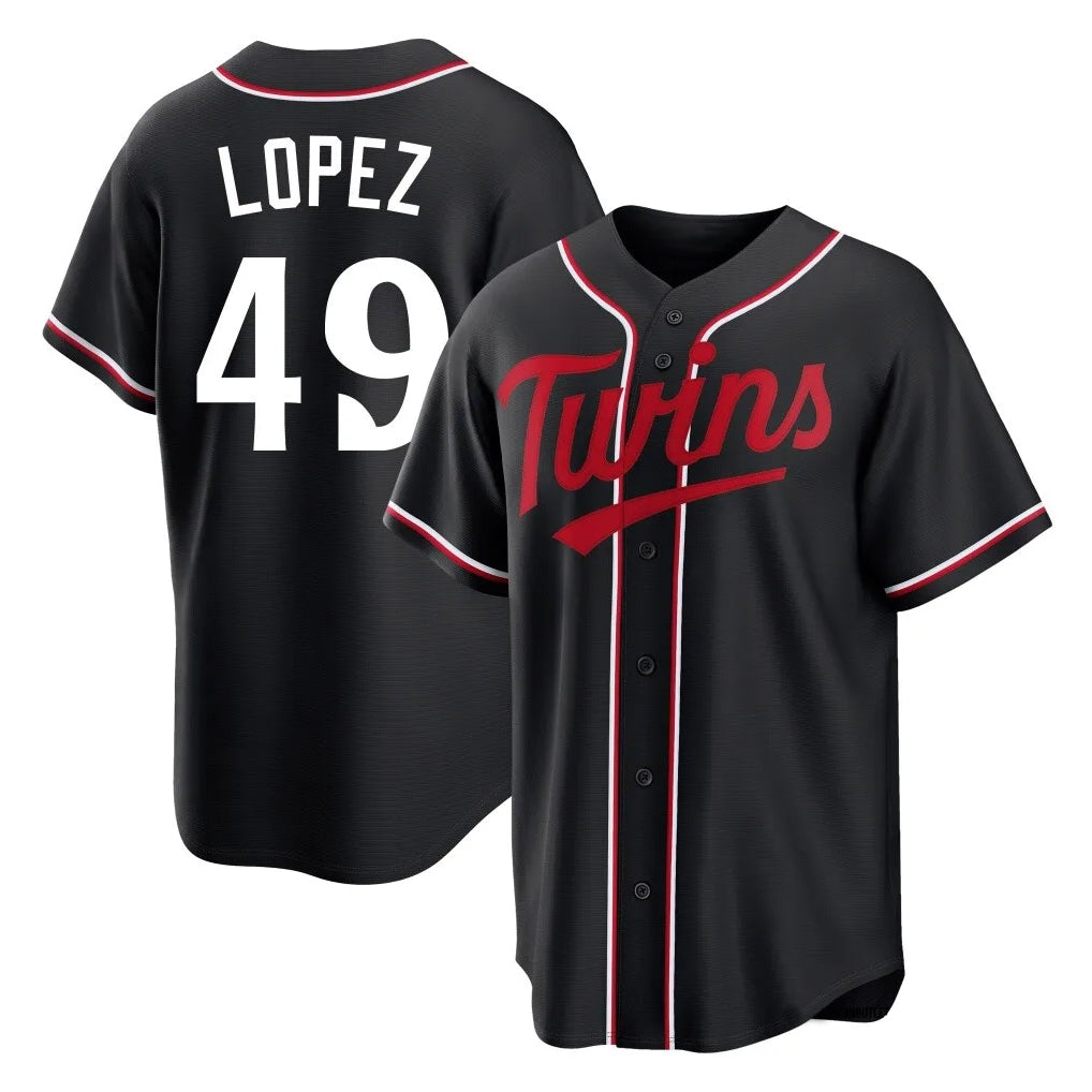 Odoa M.Twins #49 Pablo Lopez Player Black Fashion Out Home Limited Stitched Jerseys