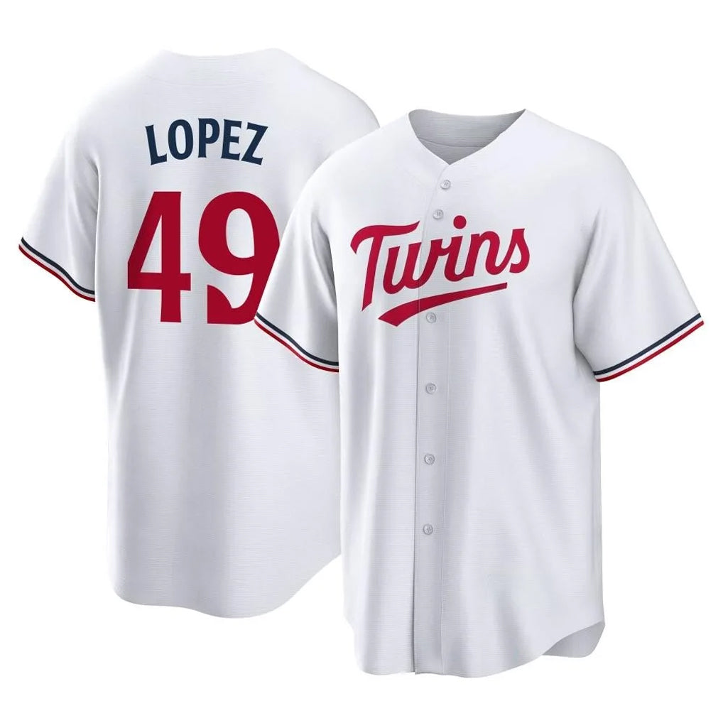 Odoa M.Twins #49 Pablo Lopez Player White Home Game Stitched Jerseys