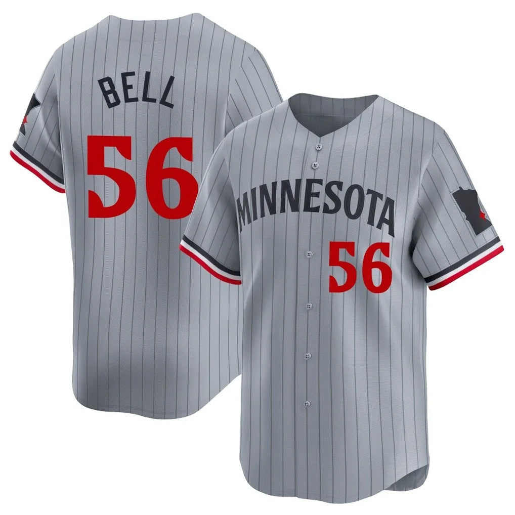 Odoa M.Twins #56 Josh Bell Player Gray Home Limited Stitched Jerseys