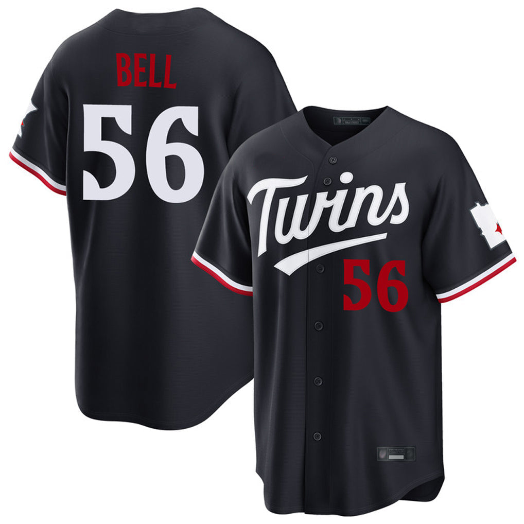 Odoa M.Twins #56 Josh Bell Player Navy Home Game Stitched Jerseys