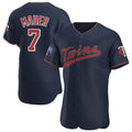 Odoa M.Twins #7 Joe Mauer Player Navy 60th Home Limited Elite Stitched Jerseys