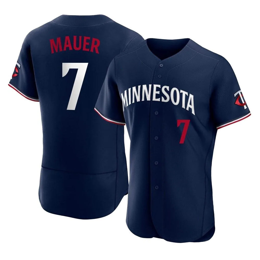 Odoa M.Twins #7 Joe Mauer Player Navy Replica Home Limited Elite Stitched Jerseys