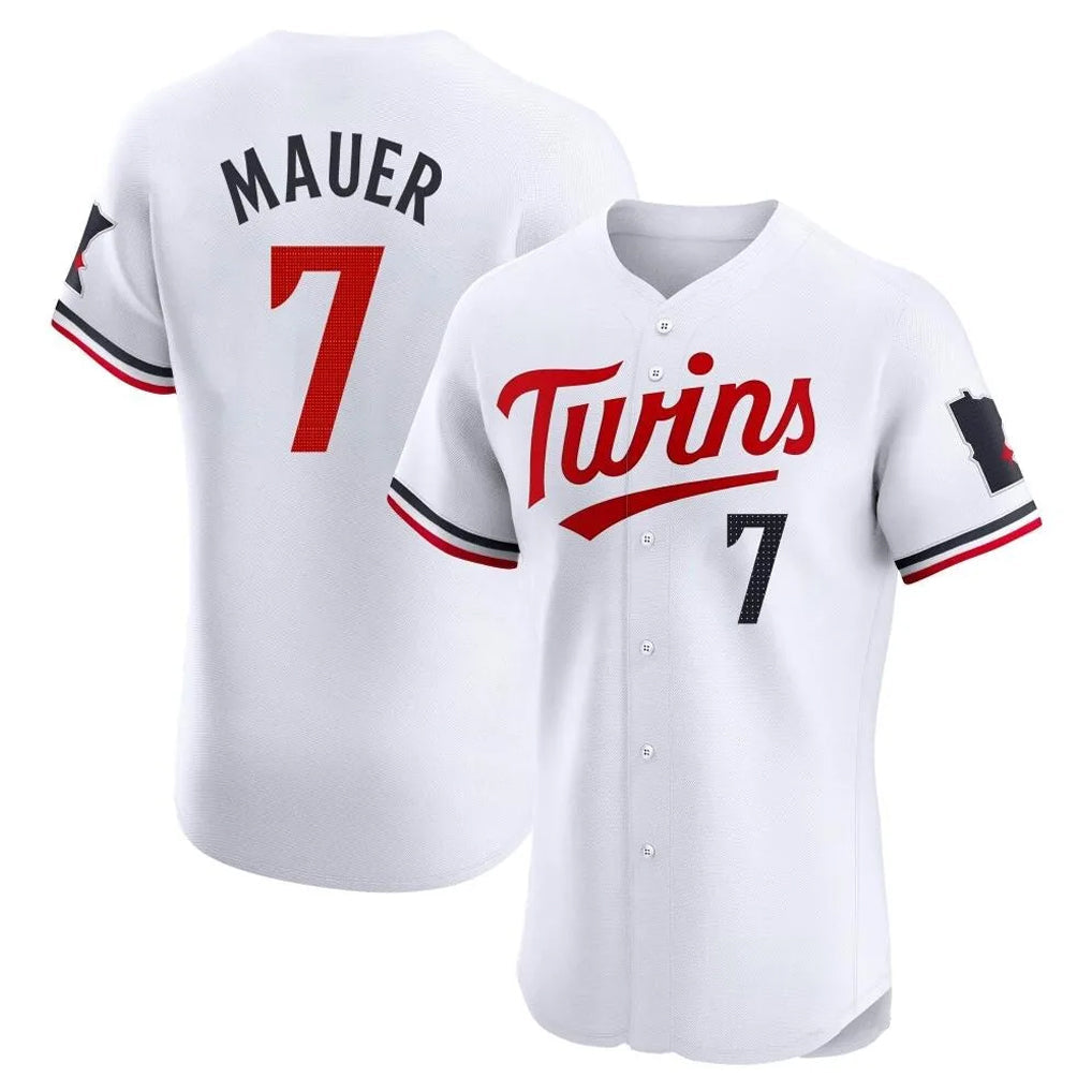 Odoa M.Twins #7 Joe Mauer Player White Home Limited Elite Stitched Jerseys