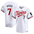 Odoa M.Twins #7 Joe Mauer Player White Home Limited Stitched Jerseys
