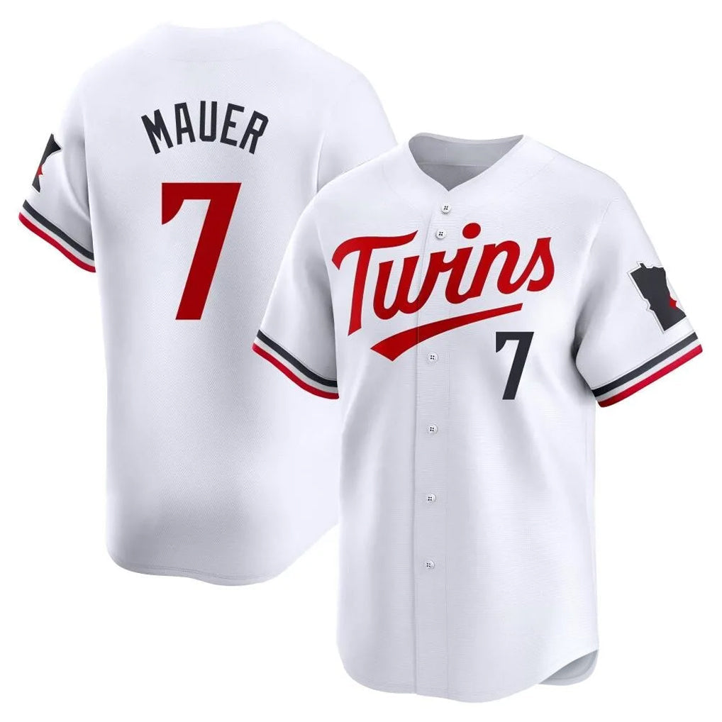 Odoa M.Twins #7 Joe Mauer Player White Home Limited Stitched Jerseys
