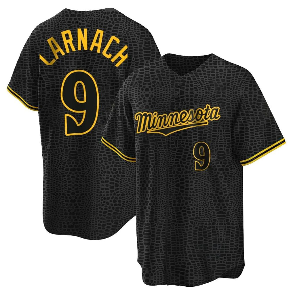 Odoa M.Twins #9 Trevor Larnach Player Black Snake Skin City Home Game Stitched Jerseys