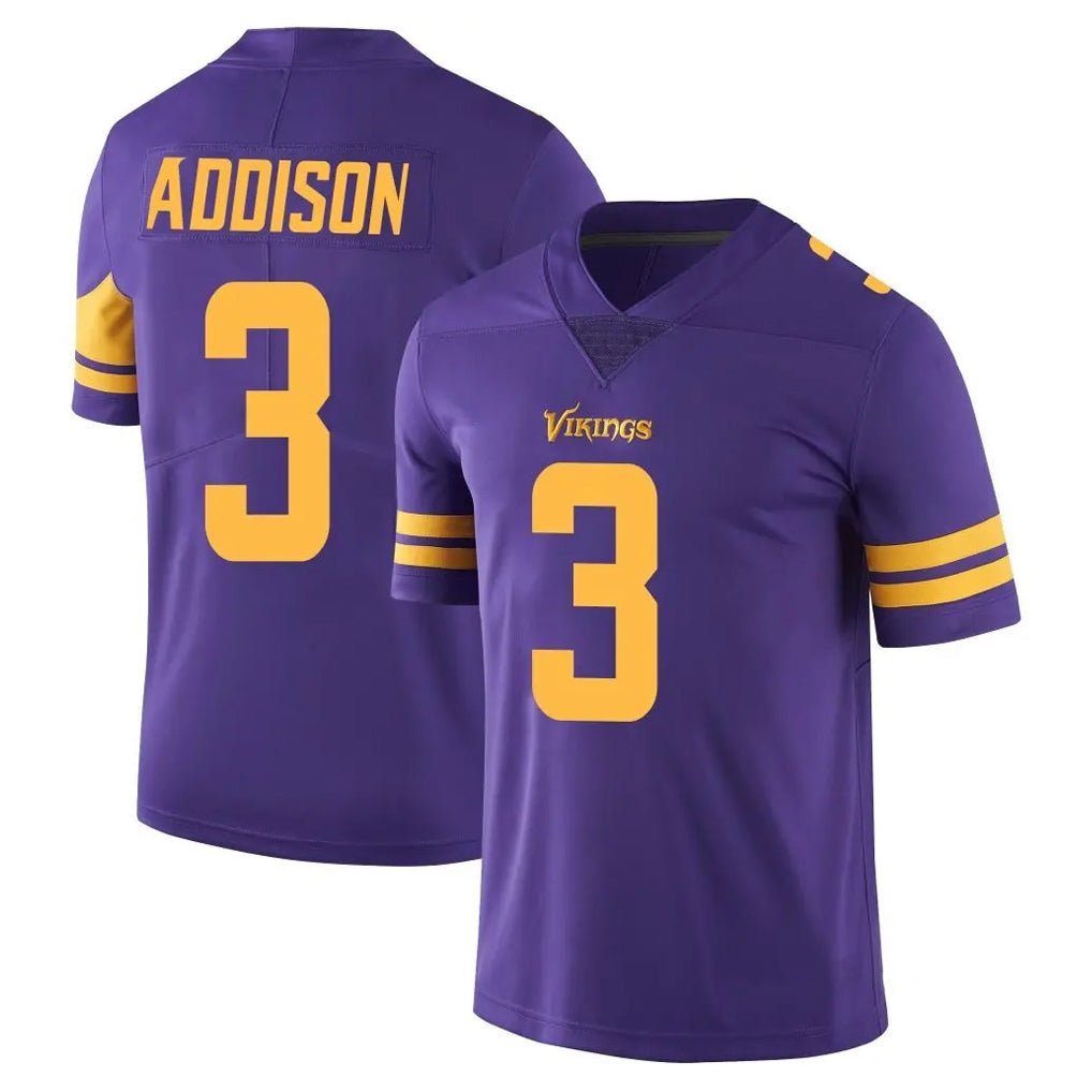 Odoa MN.Vikings #3 Jordan Addison Player Purple Limited Color Rush Home Game Stitched Jerseys