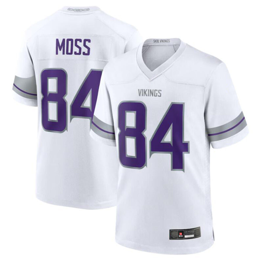 Odoa MN.Vikings #84 Randy Moss White Alternate Retired Player Game American Stitched Jerseys