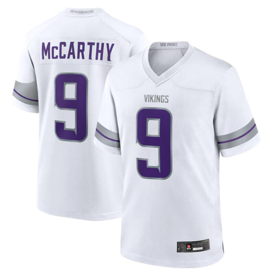 Odoa MN.Vikings #9 J.J. McCarthy White Alternate Game Player American Stitched Jerseys