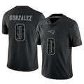 Odoa NE.Patriots #0 Christian Gonzalez Player Black Reflective Limited Stitched Jerseys