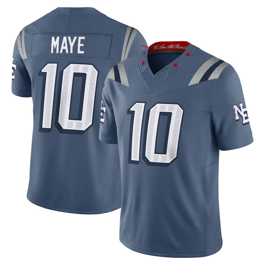 Odoa NE.Patriots #10 Drake Maye Player Storm Blue Rivalries Collection Limited Stitched Jerseys