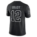 Odoa NE.Patriots #12 Tom Brady Player Black Reflective Limited Stitched Jerseys