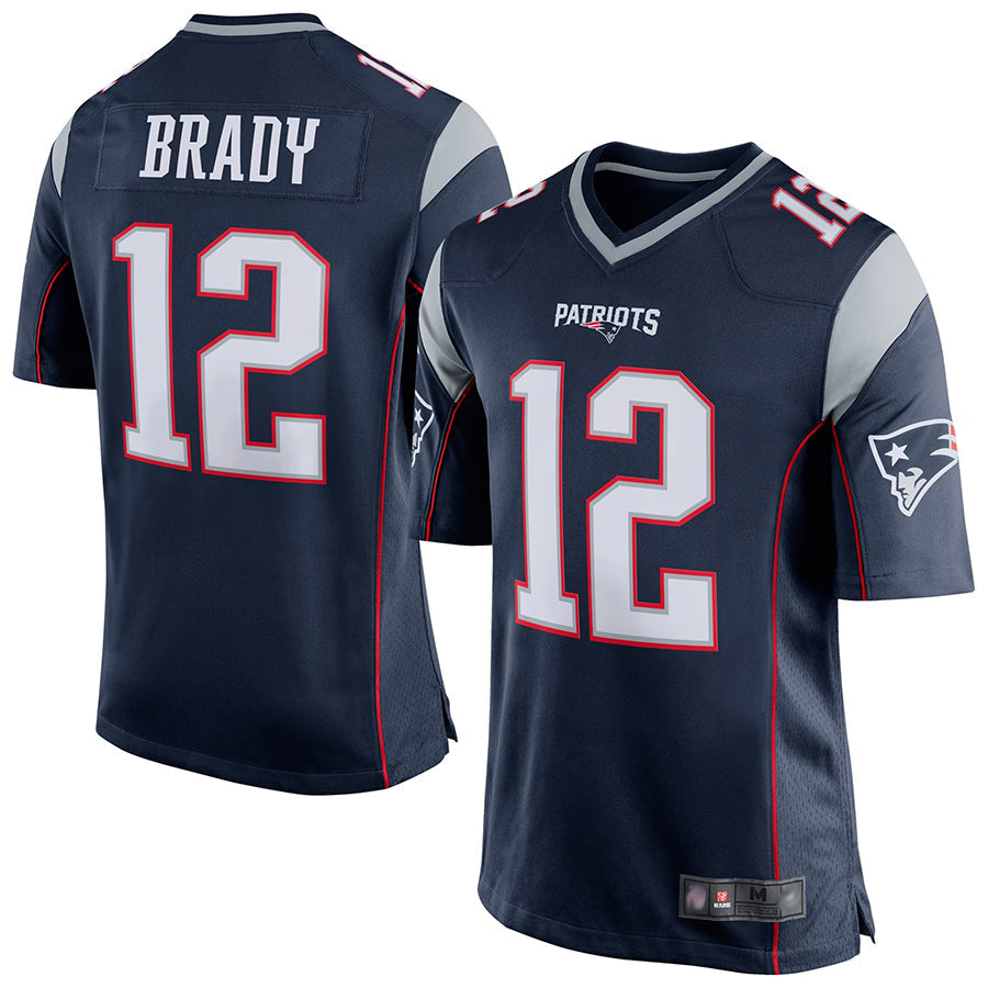 Odoa NE.Patriots #12 Tom Brady Player Navy Blue Game Stitched Jerseys