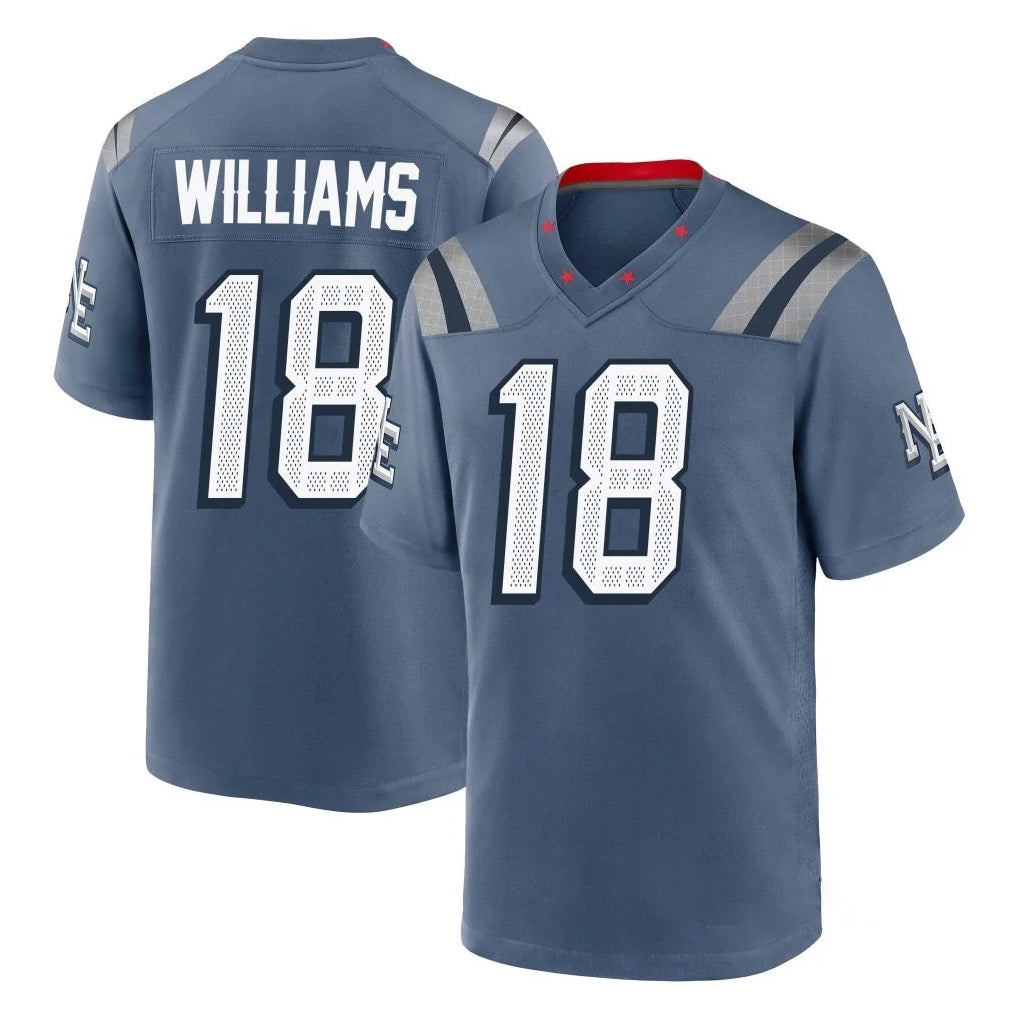 Odoa NE.Patriots #18 Kyle Williams Player Blue Rivalries Collection Home Game Stitched Jerseys